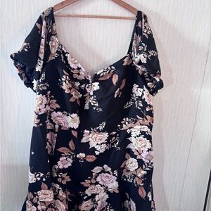 City Chic Black Floral Mini Dress
